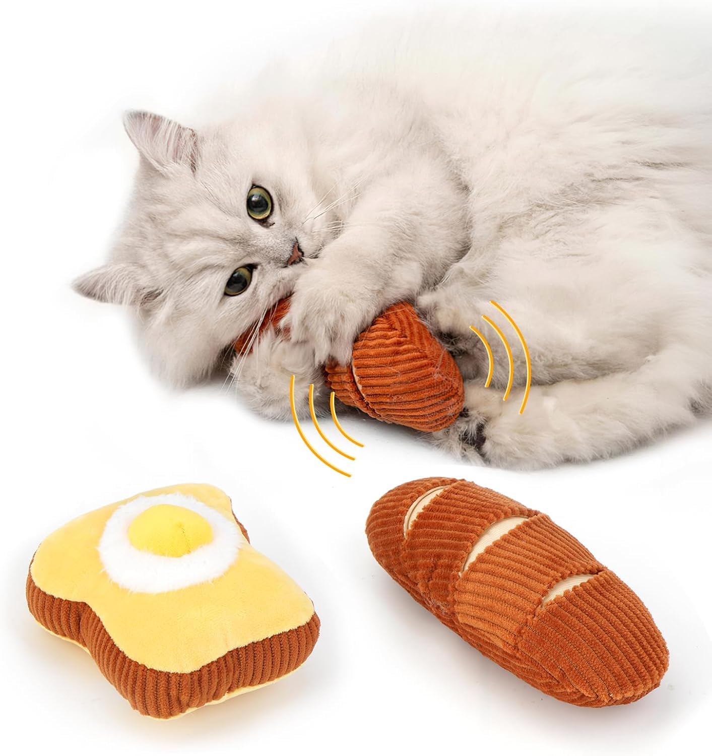 Cat Toys, 2 sztuki zabawek dźwiękowych Catnip Bell Sound Toys Soft and Durable, interactive Cat Kick Chew Bite Toys for Indoor Cats, 2 rozmiary dla wszystkich ras