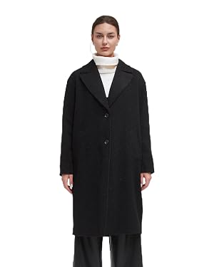 IKAZZ Womens Warm Trench Coat Long Winter Fall Classic Notch Lapel Single-Breasted Peacoat Casual Overcoat
