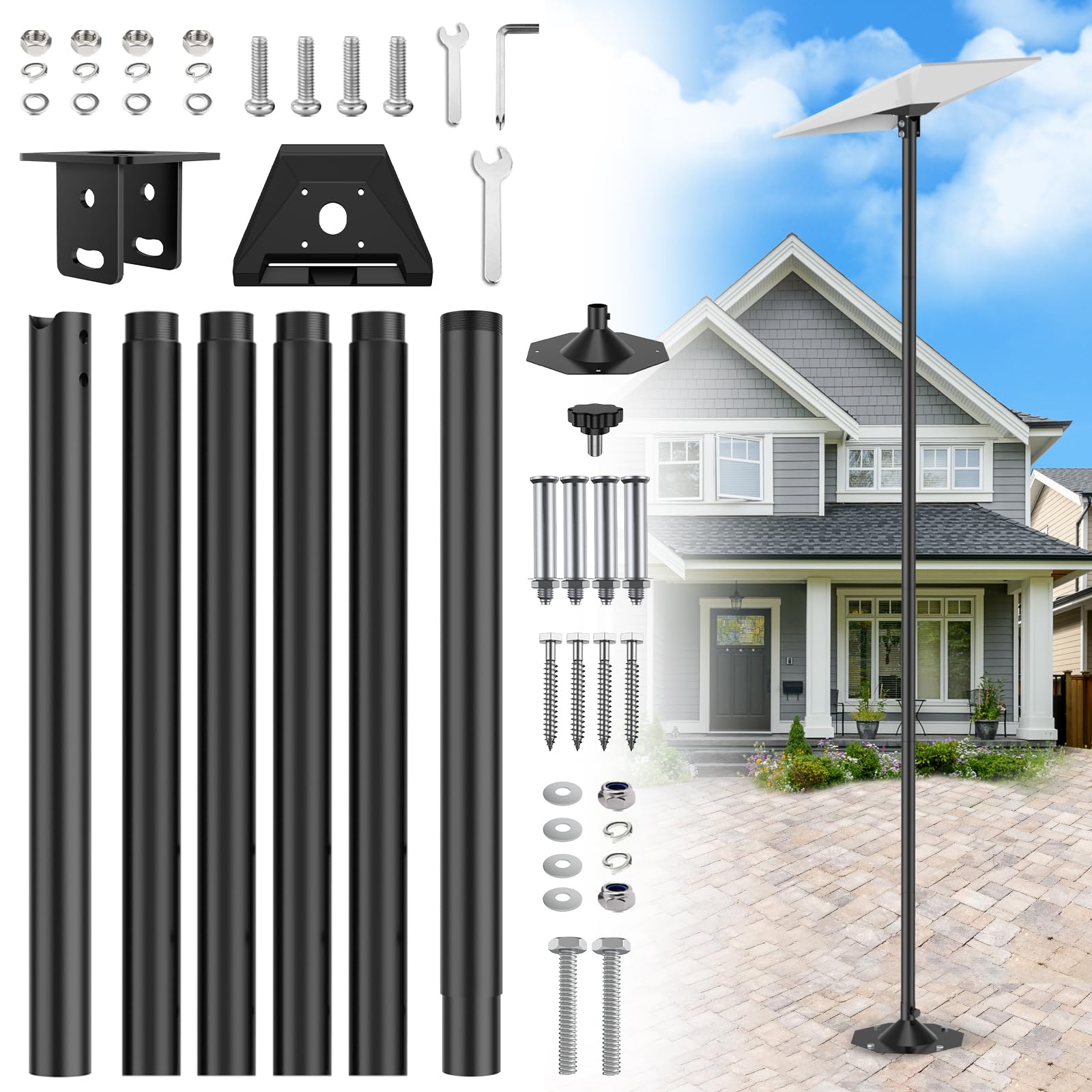 IMAYCC Starlink Gen 3 Mount Plus Long avec design rétractable, support mural Starlink réglable à 360°, angle vertical, adaptateur de tuyau Starlink Gen 3, kit de montage pour kit Internet Starlink Gen
