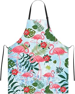 Flamingo Apron Baking Aprons Novelty Cooking Chef Gift Bbq Grilling With 2 Pockets Kitchen Apron