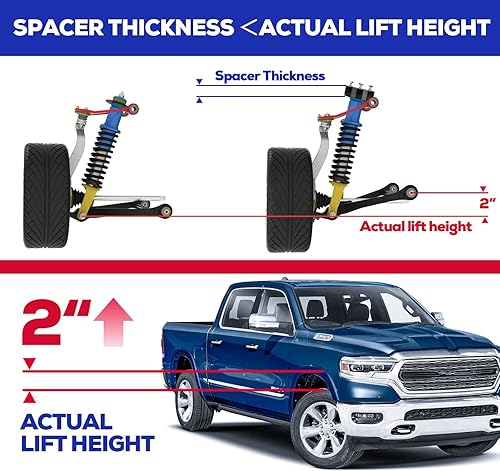 Miniatura 4 de KSP - Kits de elevación delantera de 2 pulgadas para Ram 1500 2006-2023, kit de elevación de nivelación de 2 pulgadas para Dodge Ram 1500 4WDDakota