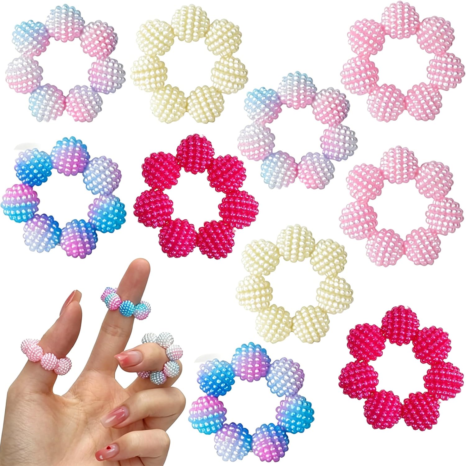 Spiritzohic 10 Pack Multicoloured Spiky Bead Rings, Acupressure Sensory Rings for Quiet Stress Relief & Focus, Silent Sensory Fidget Toys for Office Workers & Teens