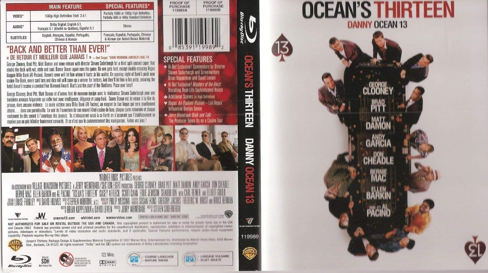 Ocean's Thirteen Blu-ray para solucionar el aburrimiento con la mejor estafa de 2007