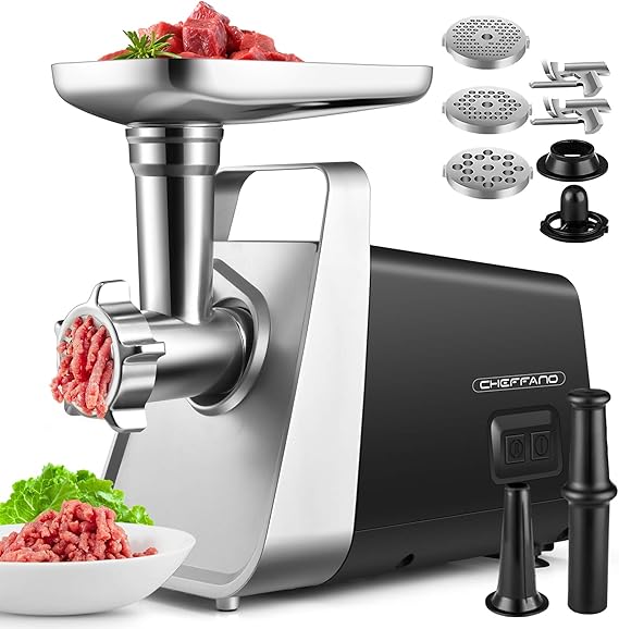 CHEFFANO Meat Grinder, 2000W Max Stainless Steel Food Grinder Electric