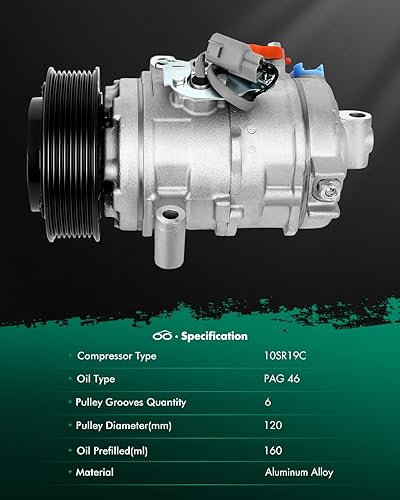 Miniatura 415 de SCITOO CO 10739C - Compresor de CA compatible con Honda Element 2.4L 2003 2004 2005 2006 2007 2008 2009 2010 2011