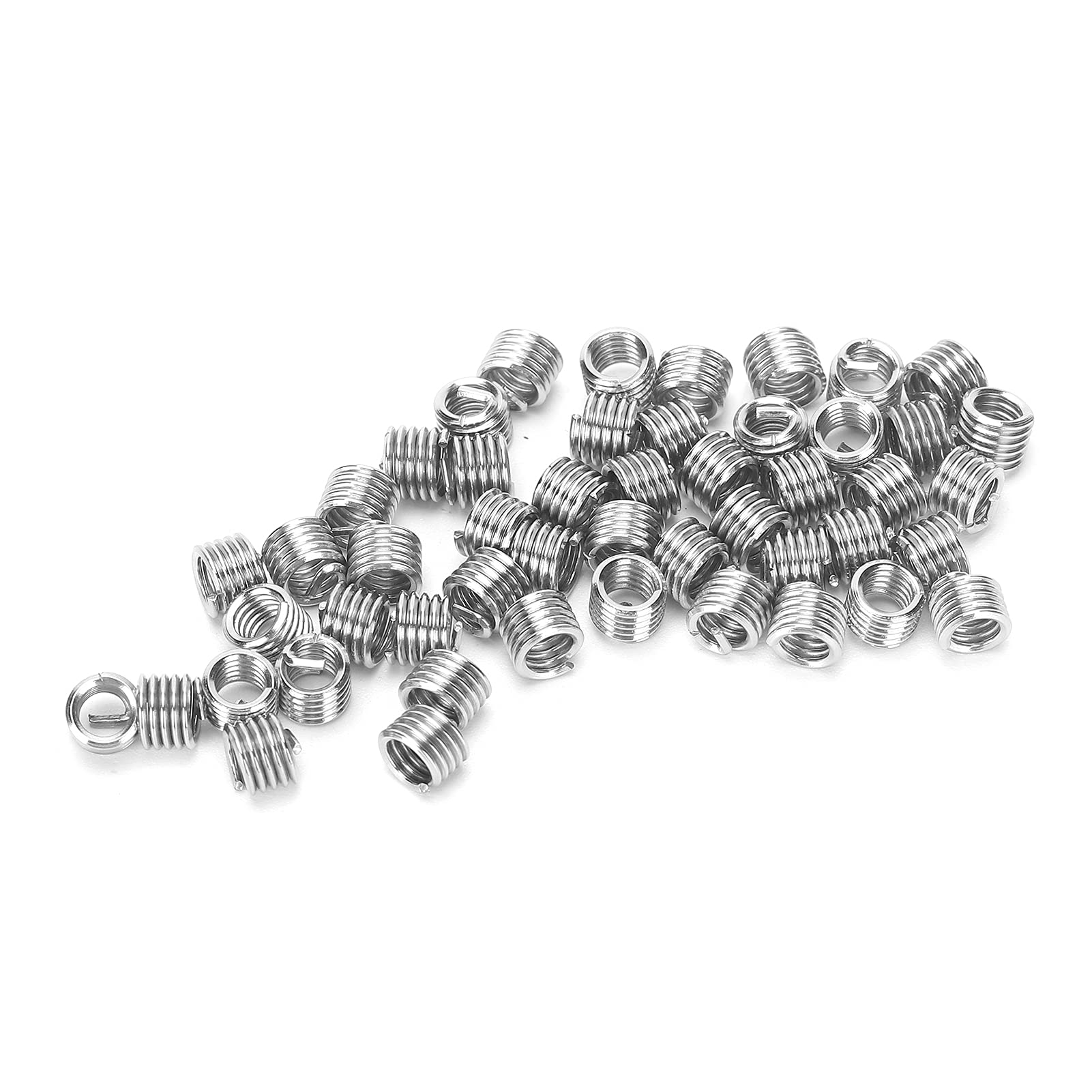 Thread Repair Socket, Wire Thread Insert 50Pcs Stainless Steel Threaded Repair Tool Units with Metric Inch Switching for Aviation Automotive, Nuts