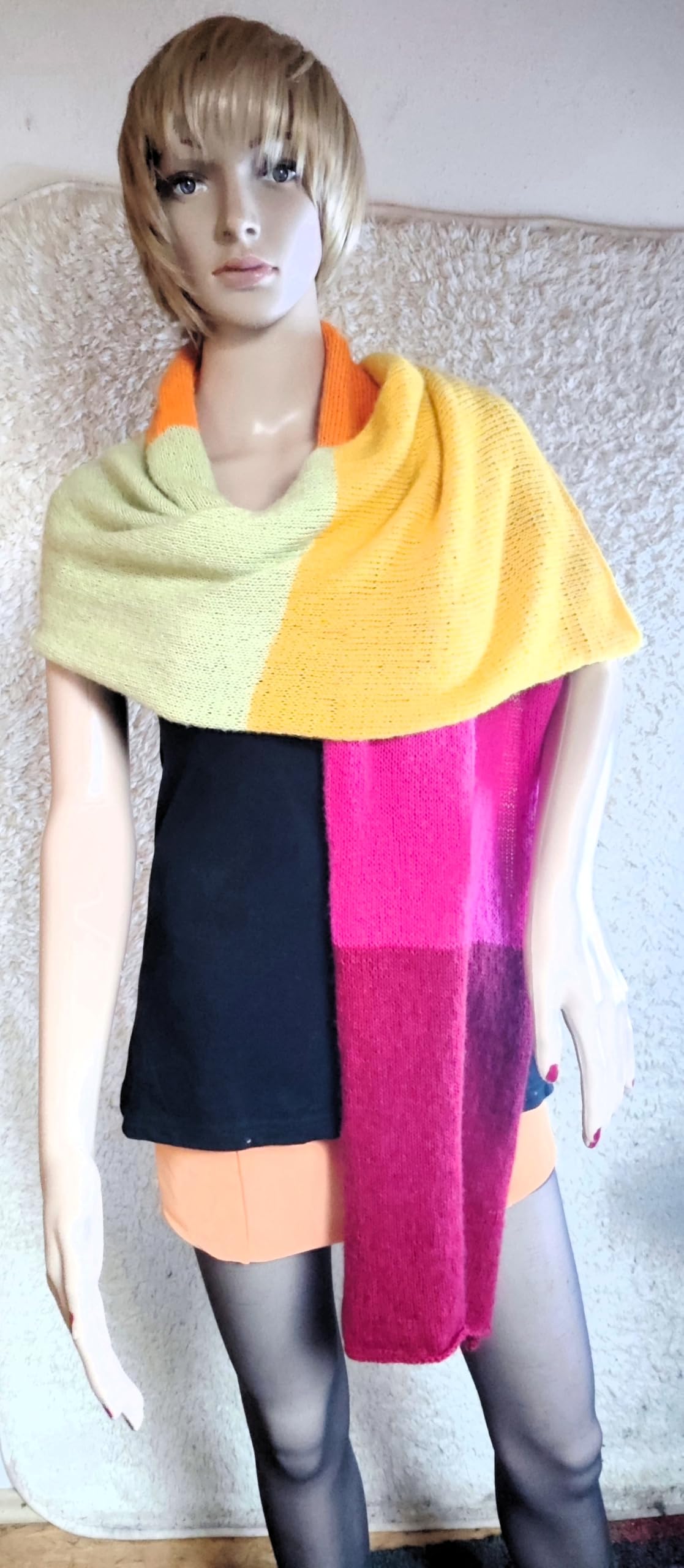 AngiesStrickZauber : Selbstgestrickter handgemachter Ecopuno Schal/Wickelschal/Länge ca. 180cm