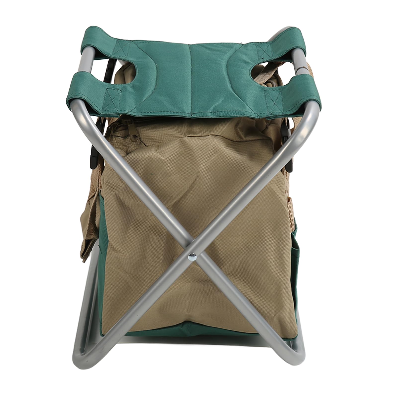 Wytrzymała składana torba na stołek Wielofunkcyjna składana torba na narzędzia ogrodnicze Stołek Przenośna pamięć masowa Plecak Krzesło dla ogrodników Entuzjastów sadzenia Tkanina (Srebrny)