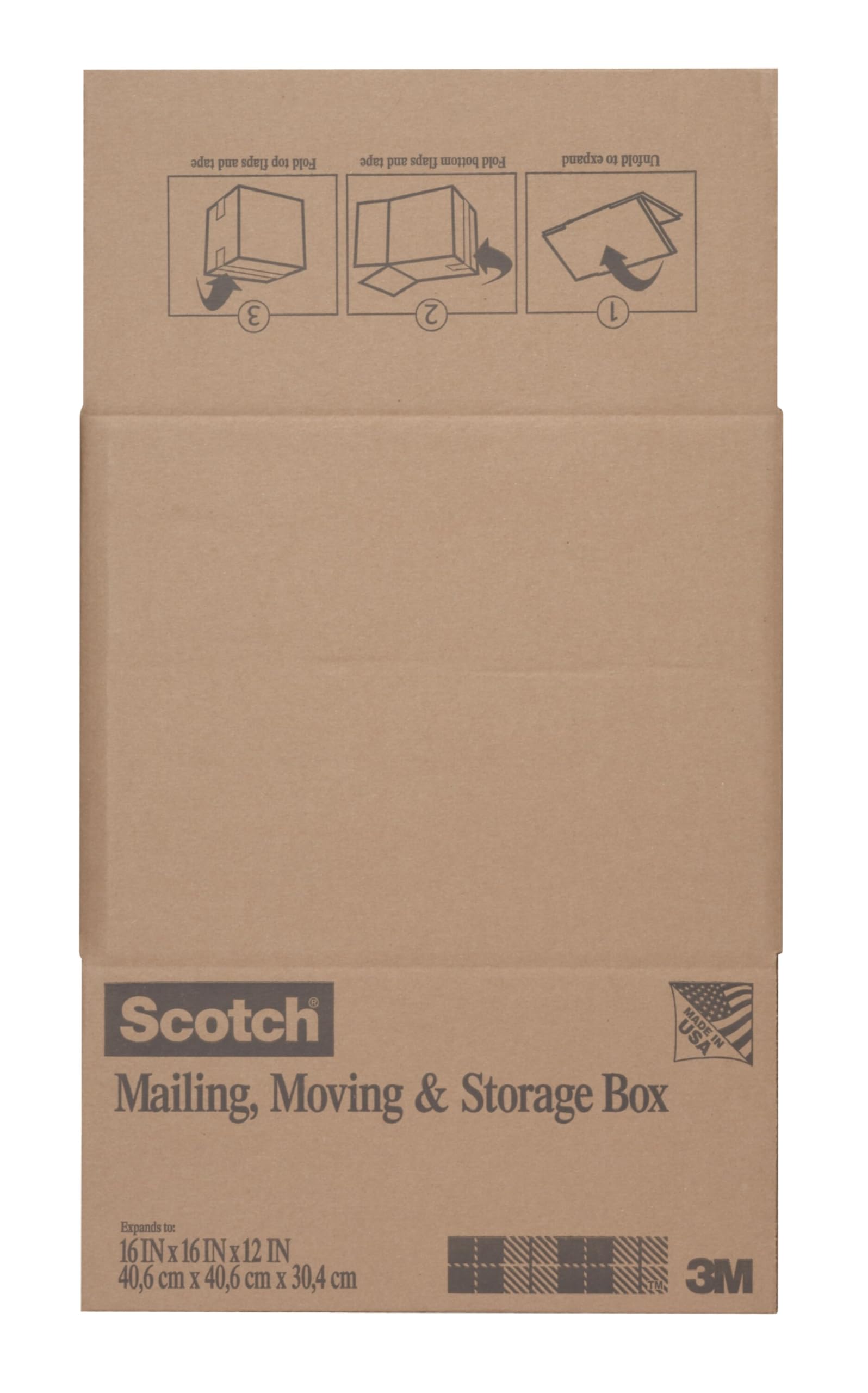 Scotch correo, movimiento, y caja de almacenaje, caja de plegado, 6-pack, color marrón 16 x 16 x 12 Inches