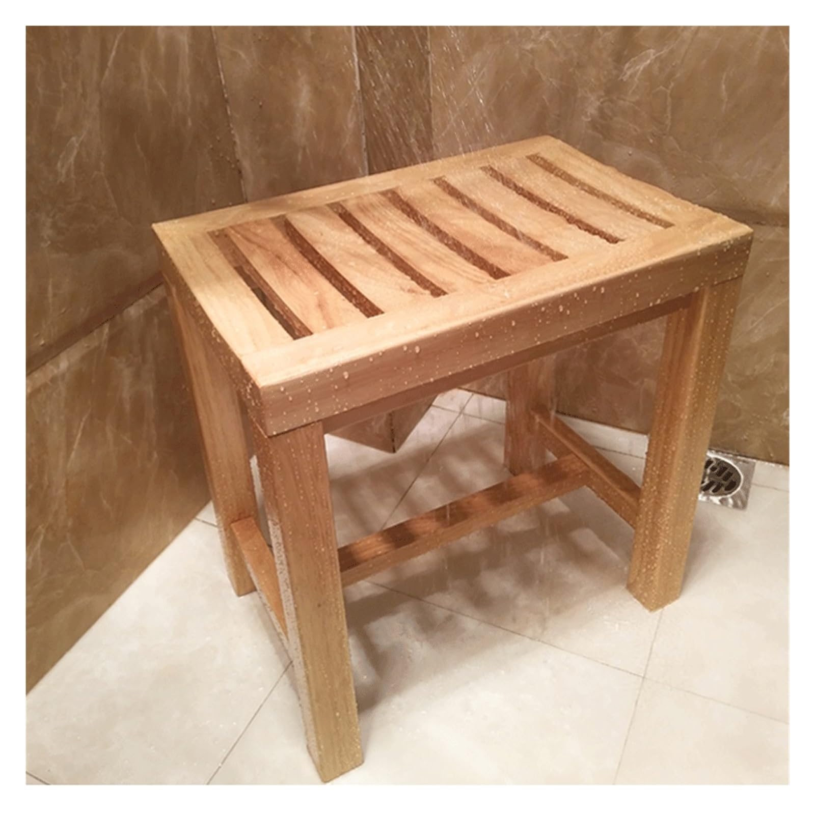 Banco De Ducha De Teca De Lujo,Asientos De Ducha Impermeables De Madera Asiento De Baño De Ducha Silla De Madera Pequeña Taburete De Medicina para Ancianos Soporte De Baño para Ancianas Embarazadas