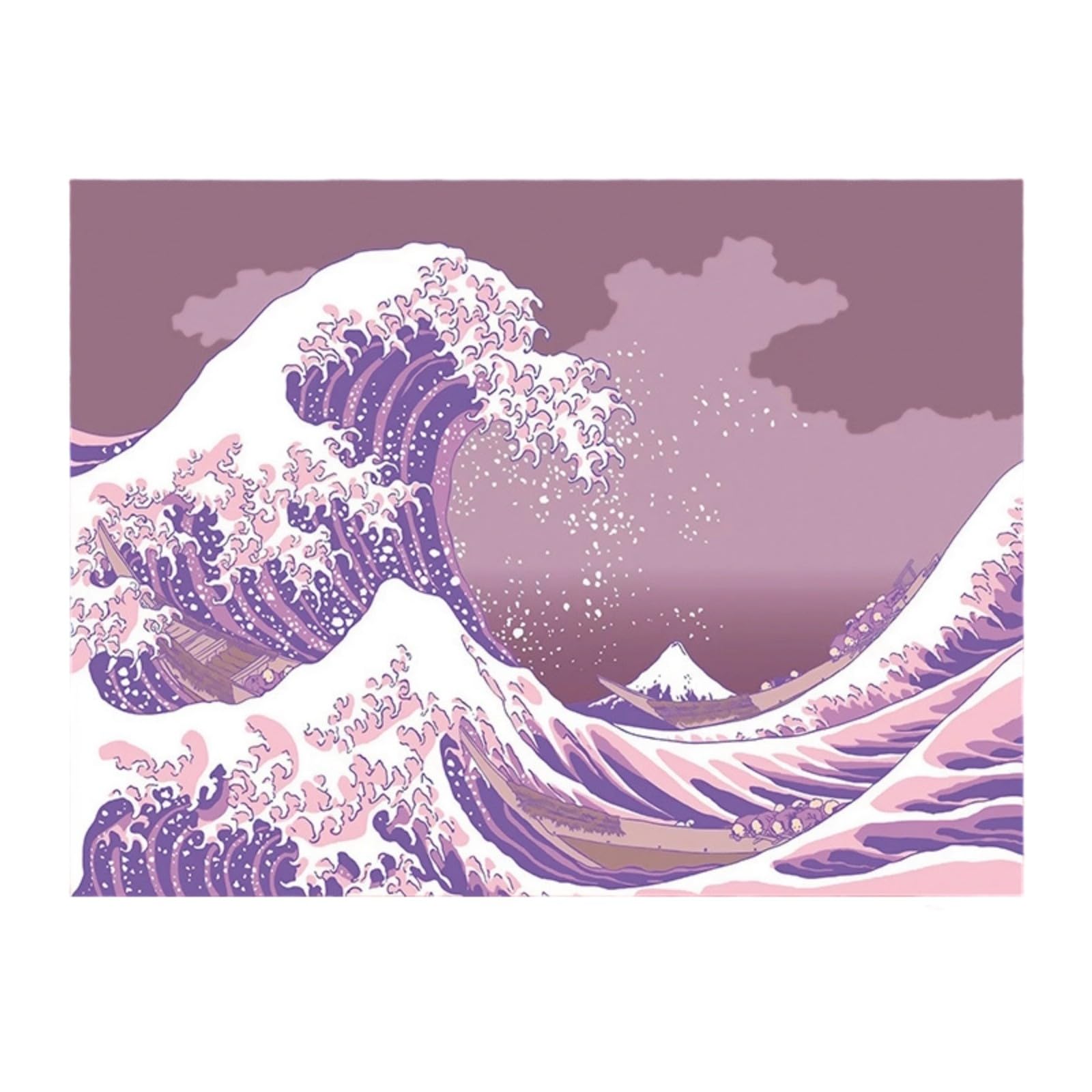 Tsophreniq Japanese Themed Wall Decors Tapestry with Classical Great Waved Pattern Soft Textured for Bedroom Living Room Styling Traditional Japanese Wall Hanging Tapestry