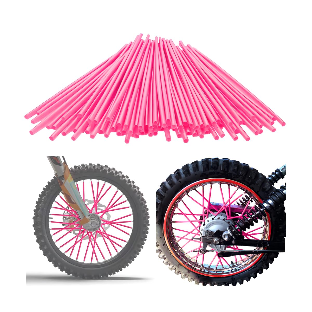 Bike Decorations ZARRS Spoke Skins Covers,72 Pack Wheel Motocross