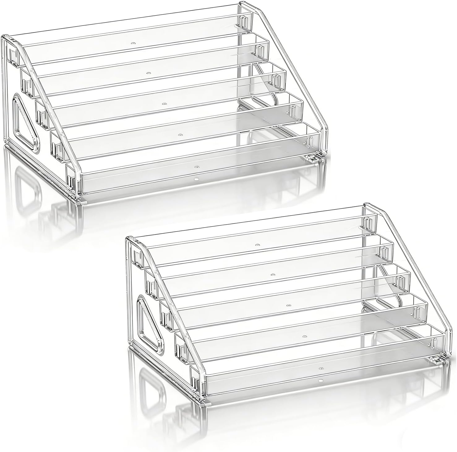 7-Tier Nail Polish Organizer Rack, 2 Pack Storage Holder Stand for Sunglass Organizer, Greeting Card, Postcard Storage Shelf