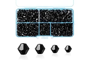 Bicone Black Crystal Beads for Jewelry Making