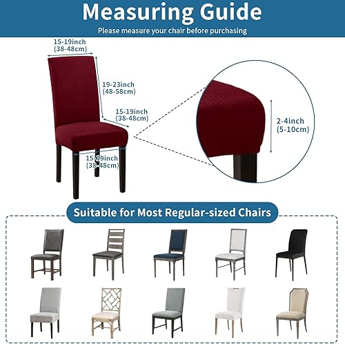 Miniatura 236 de Juego de 6 fundas elásticas para sillas de comedor, extraíbles y lavables, para sillas de comedor, hotel, ceremonia