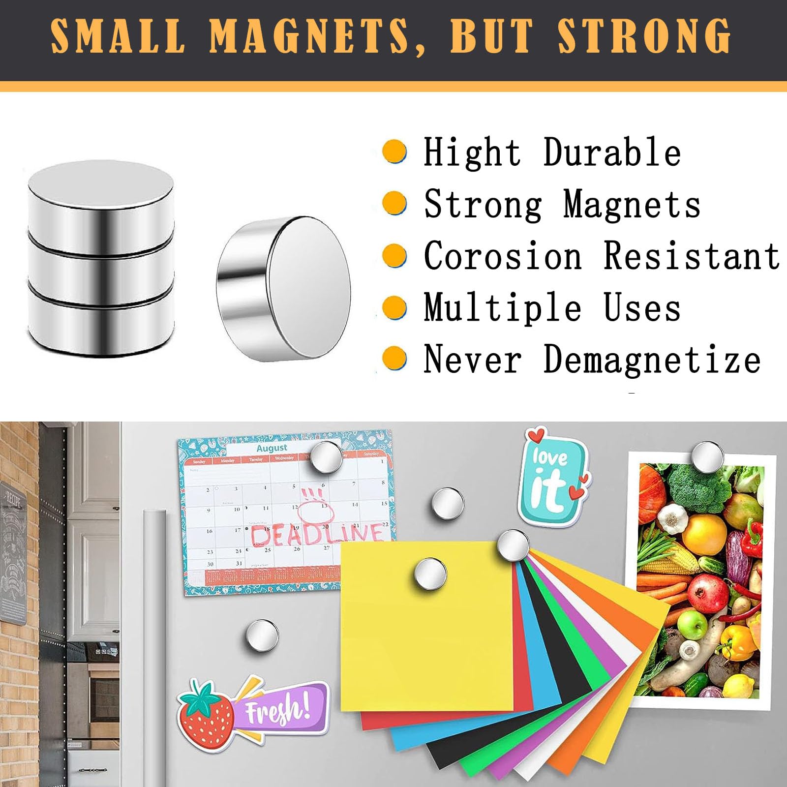 UTOMAG 200 Magneti Neodimio 5x1mm - Calamite Piccole Super Forti Per Frigorifero, Lavagne, Fai Da Te - Foto 9