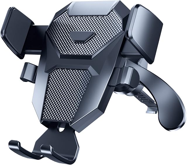 Rainway Car Phone Holder, 2022 Upgrade Anti-Shake Metal Hook, Air Vent Car Phone Mount with Auto Lock, 360°Rotation Mobile Phone Holder for Car, Compatible with iPhone, Samsung, etc.