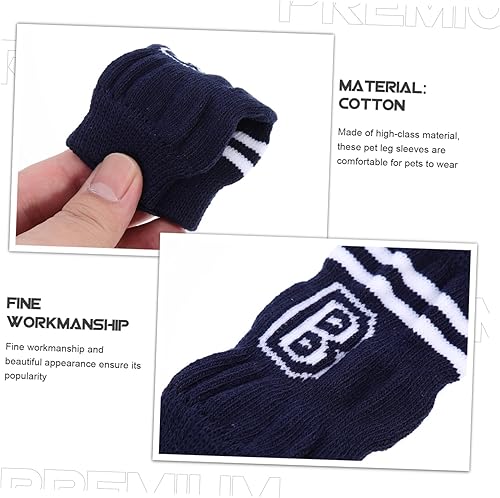 Vista 16 de POPETPOP Calentadores de piernas de punto para mascotas, 4 protectores de codo para perros y gatos