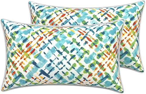 Miniatura 73 de LVTXIII - Juego de fundas para cojines de sofá, patio o sillón de exteriores, cuadradas y decorativas, 2 unidades de 16" x 16", sin relleno