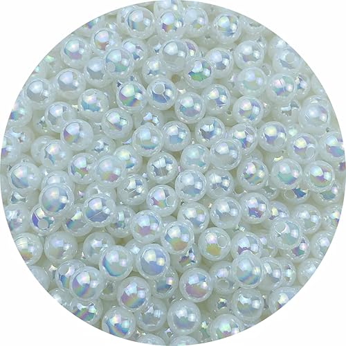 Cuentas de perlas 300 cuentas de perlas para manualidades perlas de 0315in de colores AB para hacer joyas cuentas redondas sueltas con agujero para