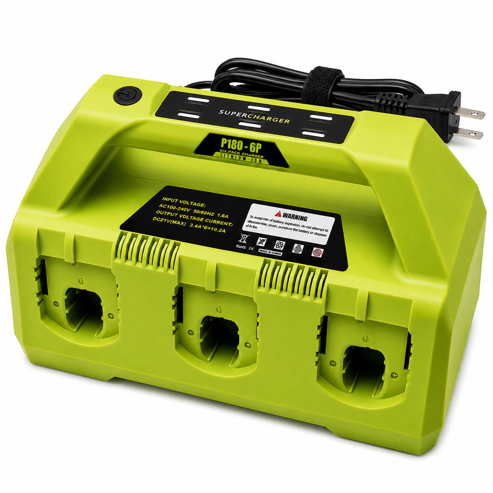 4A 6-Port Rapid Charging Station Compatible with Ryobi 18V P135 PCG005 P118 - Fast Charge…