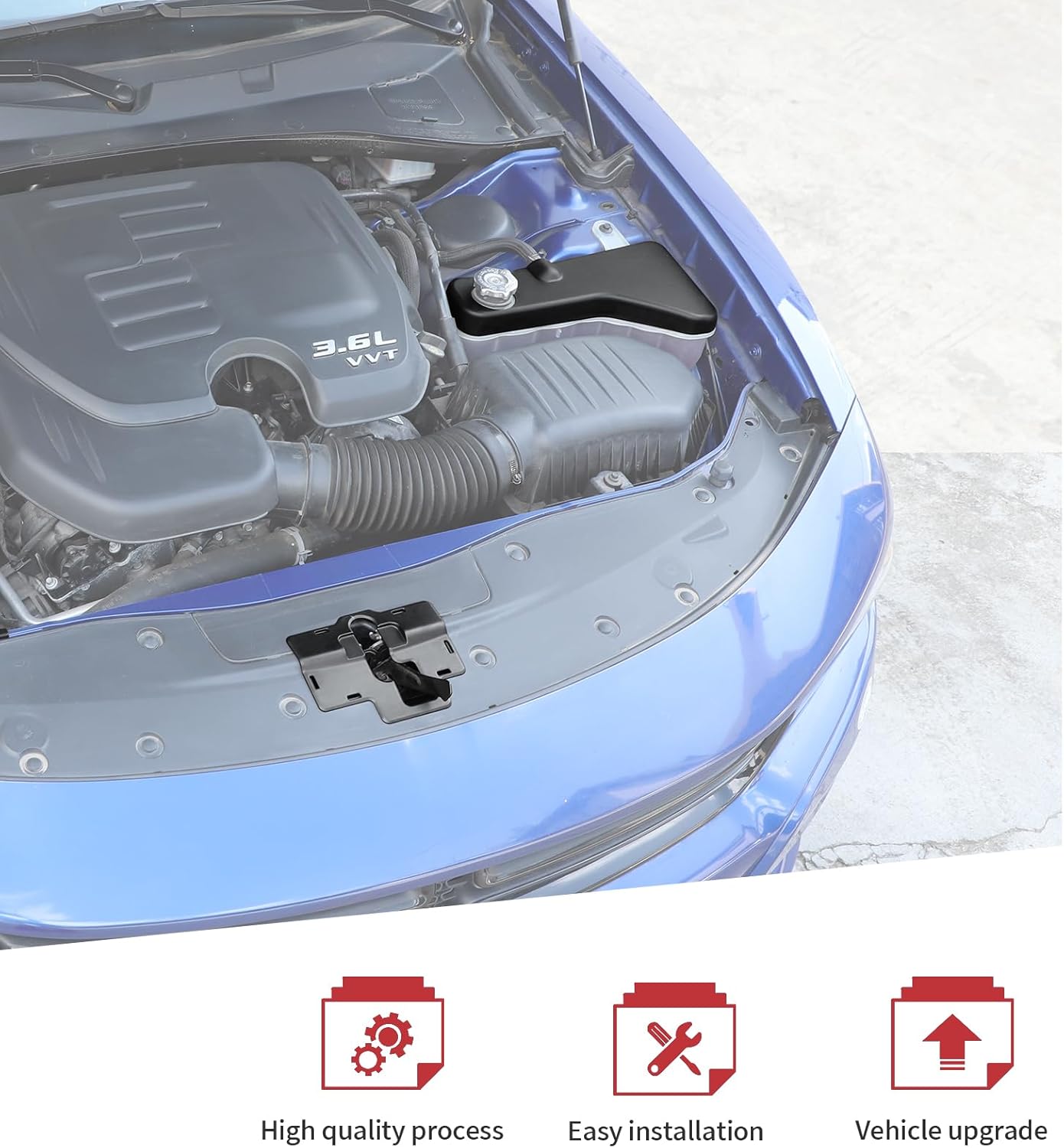 JeCar Engine Bay Dust Covers Trim Kit for 2011-2023 Dodge Charger Interior Accessories (Black)