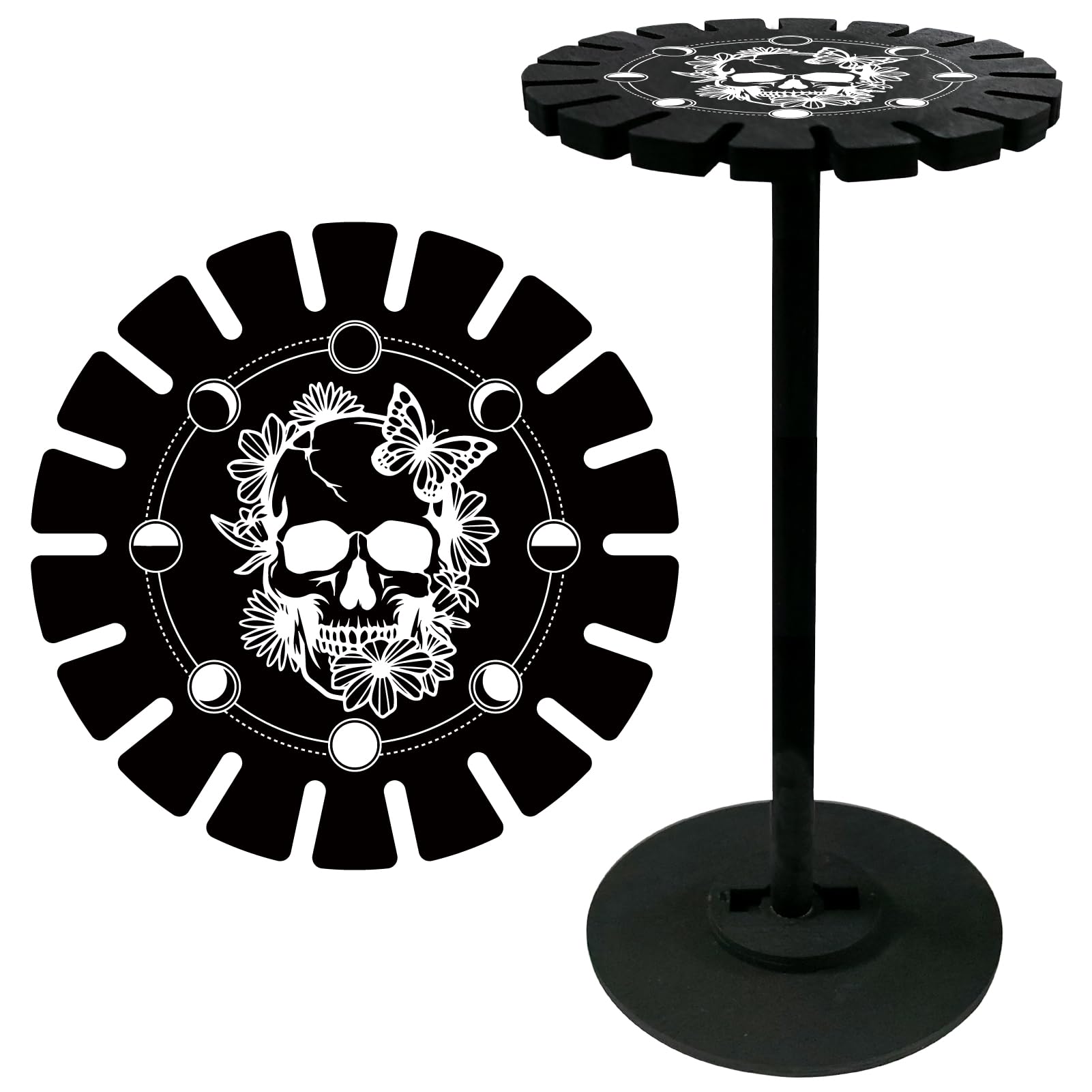 Support En Bois Pour Pendules De Divination - Motif Lune Et étoiles, 18 Emplacements - Présentoir Cristal, Sorcellerie - 6