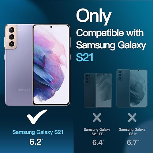 Miniatura 3 de JETech Protector de pantalla para Samsung Galaxy S21 5G de 6.2 pulgadas, película de vidrio templado con herramienta de fácil instalación,