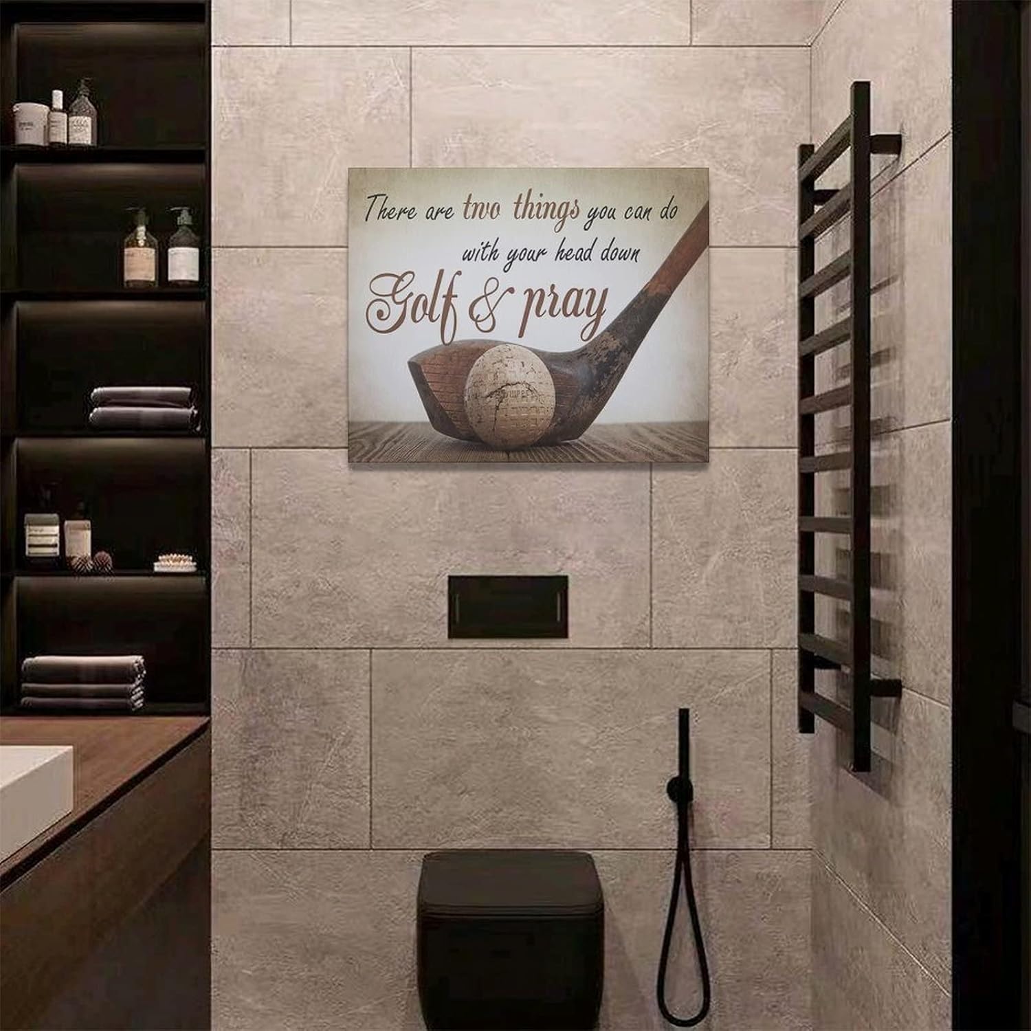 Golf Wall Art Sports Golf Pictures Wall Decor Motivational Quotes Canvas Painting Artwork Modern Home Decorations Framed for Bedroom Office Living Room 16"x20"