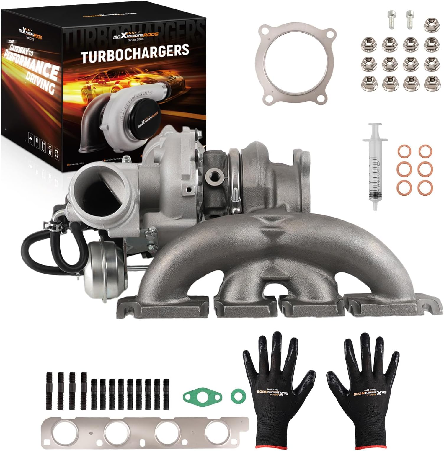 maXpeedingrods K03 Turbocharger Kit for 2009-2017 Audi A4 A5 A6 (Quattro) allroad Q5 L4 2.0L with CDNB CDNC CAEA CAEB CFKA Engine Turbo Kit for Volkswagen Passat Seat Exeo 2008-2015 06H145702L