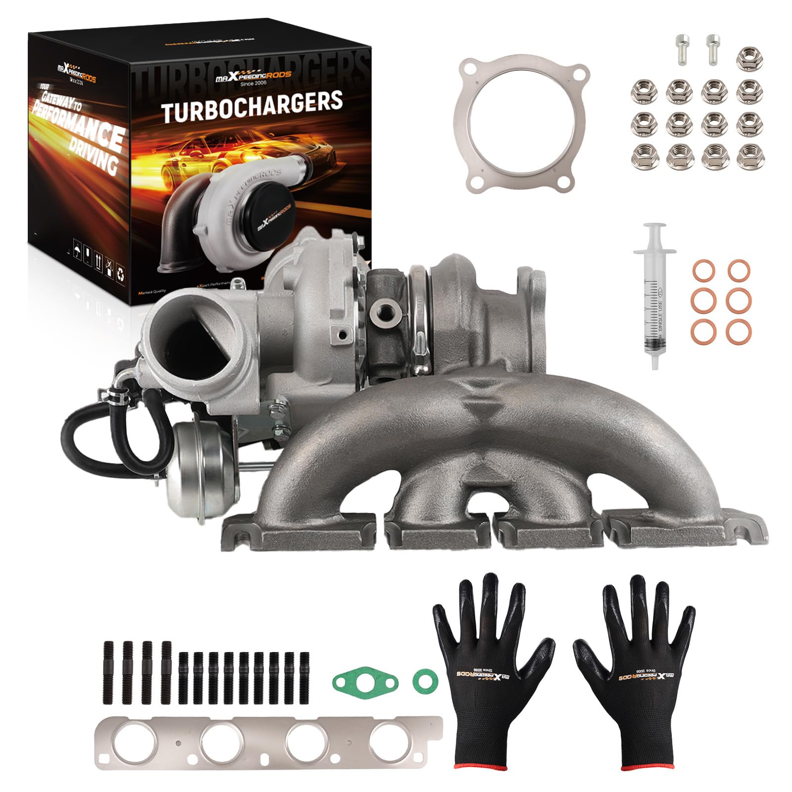 K03 Turbo Turbocharger Kit for 2009-2017 Audi A4 A5 A6 Quattro allroad Q5 L4 2.0L with CDNB CDNC CAEA CAEB CFKA Engine, for Volkswagen Passat Seat Exeo, 06H145702L, Basic PVL Series