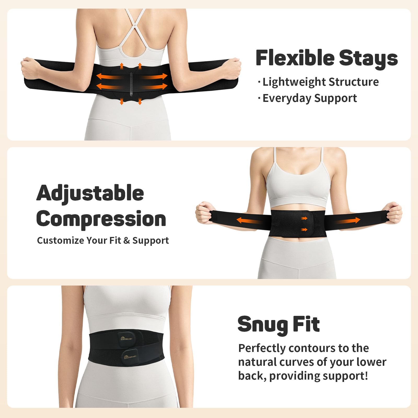 Schlank Lendenwirbelstütze Gürtel für Herren Damen, Einstellbar Beckengurt für Bandscheibenvorfall, Ischias, Si-Gelenk-Atmungsaktives Mesh-Atmungsaktiv, Massagefunktion, Ganzen Tag Tragen,XL