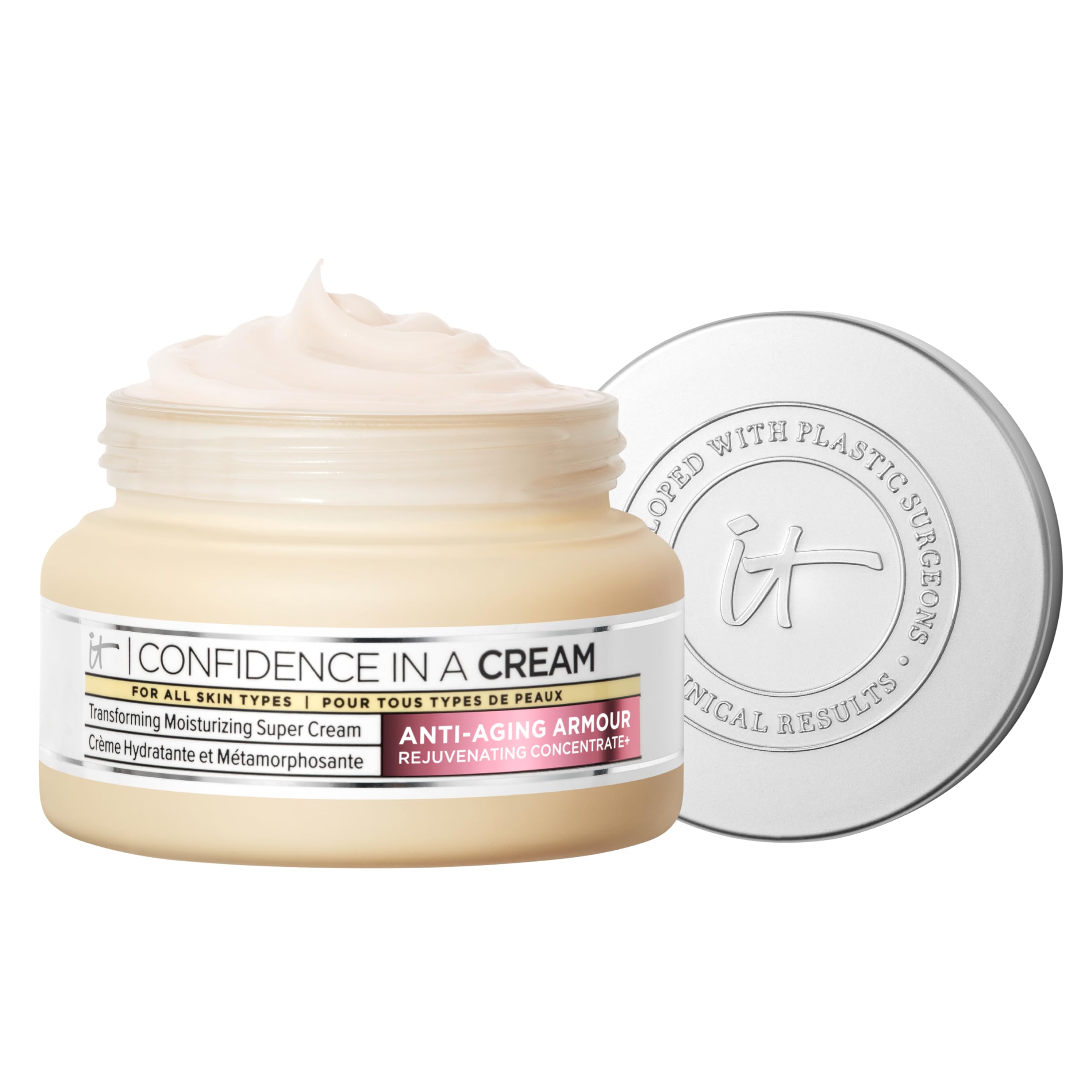 IT Cosmetics Confidence in a Cream - Hydrating & Anti Aging Face Moisturizer, Visibly Reduces Fine Lines & Wrinkles, Up To 48H Hydration, Repairs Skin Barrier, Squalane & Ceramides, For All Skin TypesIT Cosmetics Confidence in a Cream - Hydrating & An…