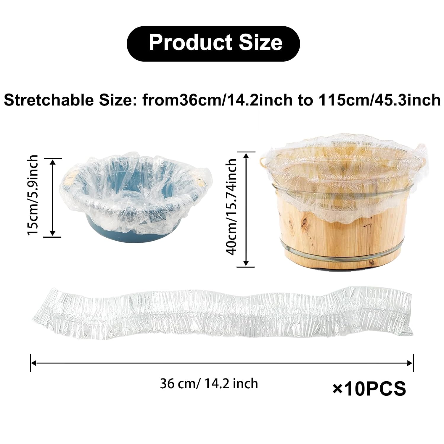 Disposable Foot Tub Liner Disposable Clear Pedicure Spa Liners Plastic Pedicure Bowl Liners, Portable Thin Large for Foot Pedicure Spa Beauty Salon Hotel Home Use (10 Pcs)