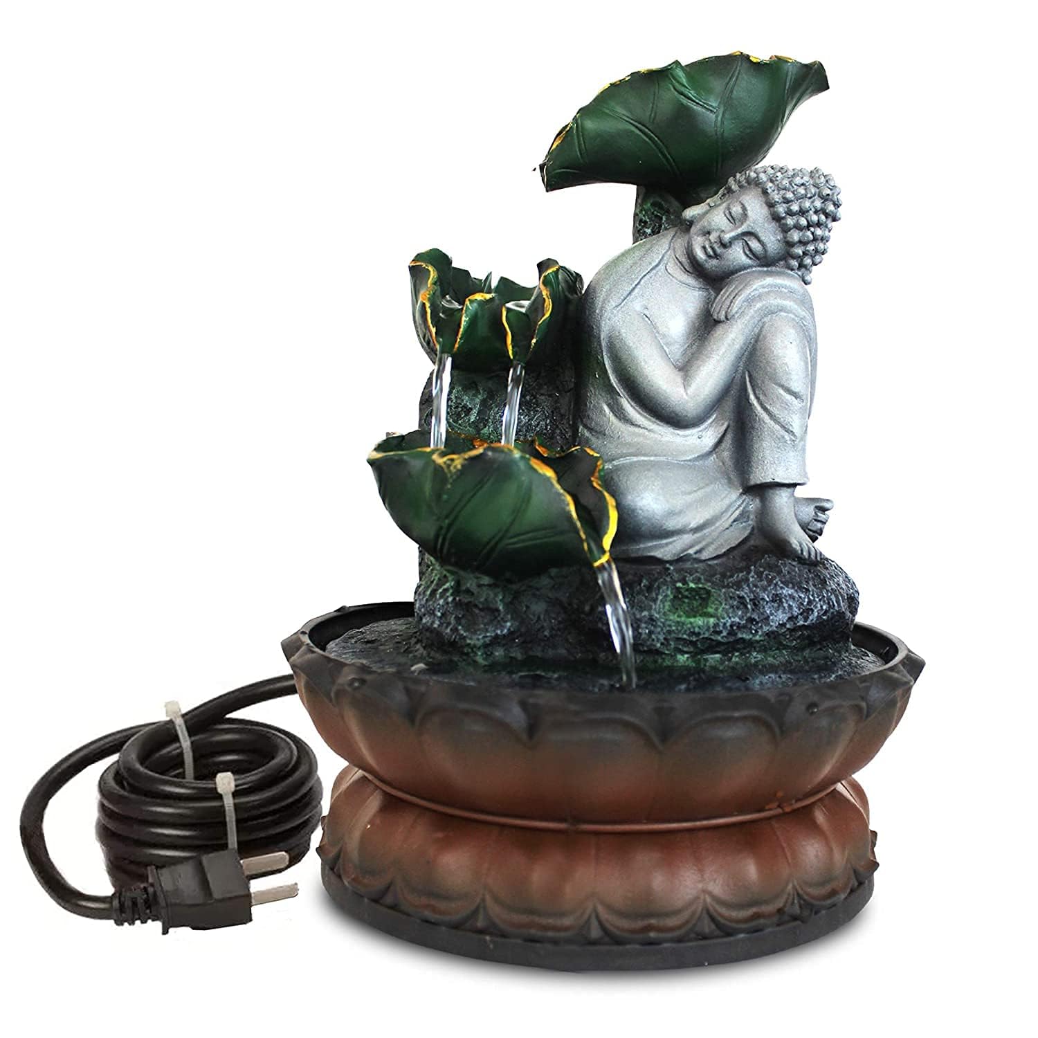 Table Top Indoor Outdoor Water Fall Fountain with LED Lights Water Fountain for Living Room, Tabletop, Office, Home Decor Gift Gifting Items (F-09)-image-41