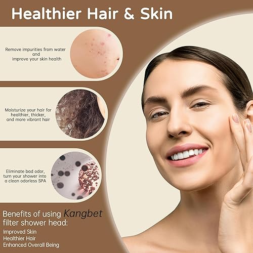 Miniatura 6 de Cabezal de ducha filtrado  Filtro de ducha para agua dura  Filtro de ducha de alta presión para eliminar impurezas para un cuero cabelludo más