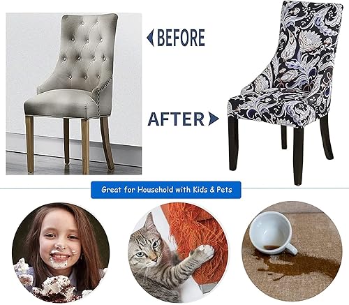 Miniatura 6 de Funda elástica para silla con respaldo de ala, sin brazos, antisuciedad, funda de sillón inclinada reutilizable, para comedor, banquete, decoración