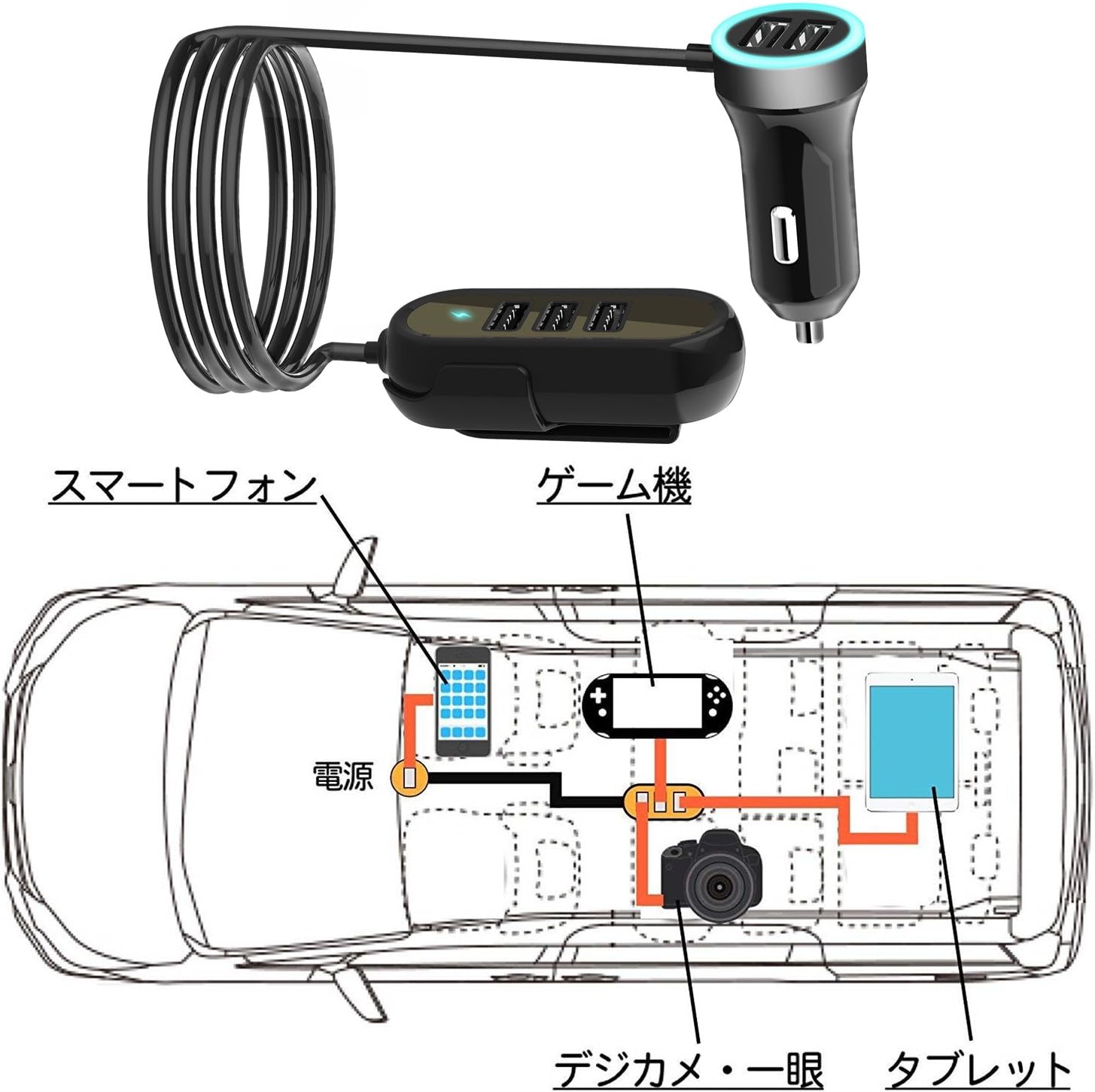 Amazon Usb車載充電器 シガーソケット 運転席 後部座席 5usb 5v 6 8a ポート 1 5m 急速充電対応 保護回路 Iphone Android Ipad Ipodなど対応 ブラック 12v 24v ソケット分配器 車 バイク Amazon Usb車載充電器 シガーソケット 運転席 後部座席 5usb 5v 6 8a ポート 1 5m 急速充電対応 保護回路 Iphone Android Ipad Ipodなど対応 ブラック 12v 24v ソケット分配器 車 バイク