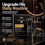Ensemble de soins naturels pour la peau pour hommes – Nettoyeur visage, Sérum vitamine C & Hydratant au beurre de karité – 3 Étape de routine quotidienne pour les hommes – Set cadeau pour tous les types de peau