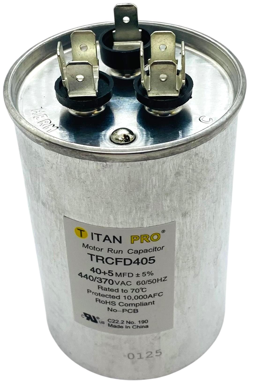 TITAN PRO TRCFD405 Condensador de motor redondo 4-13/16 pulgadas H