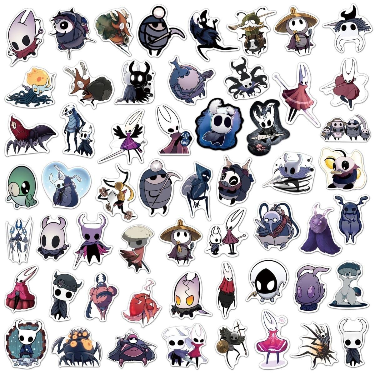 Hollows Stickers 50 Pcs - Silk Songs The Knights Figure Vinyl Waterproof Decals - Cute Knight Sticker for Water Bottle Scrapbook Skateboard Laptop — view 2