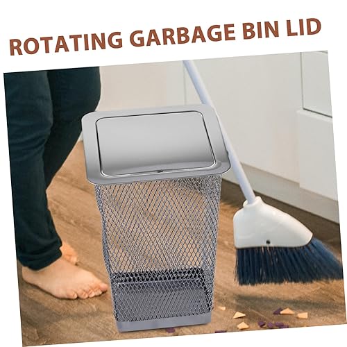 Miniatura 6 de BESTOYARD Cubo de basura, tapa de cubo de basura, cubierta para suministros de cocina, encimera de cocina, tapa de basura, tapa de basura oscilante