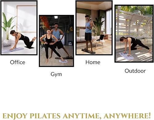 Miniatura 5 de 7-in-1 Pilates Reformer Board, Portable Pilates Board Foldable Pilates Reformer Equipment with Timer for Home Workouts with Resistance Bands Core