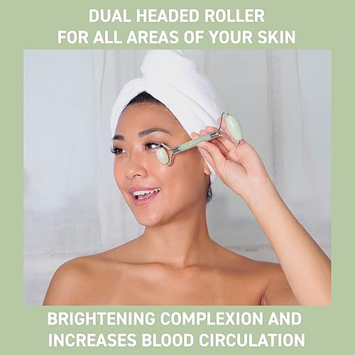 Miniatura 3 de Princess Jade - Rodillo facial de jade diario  herramienta facial de jade Gua Sha