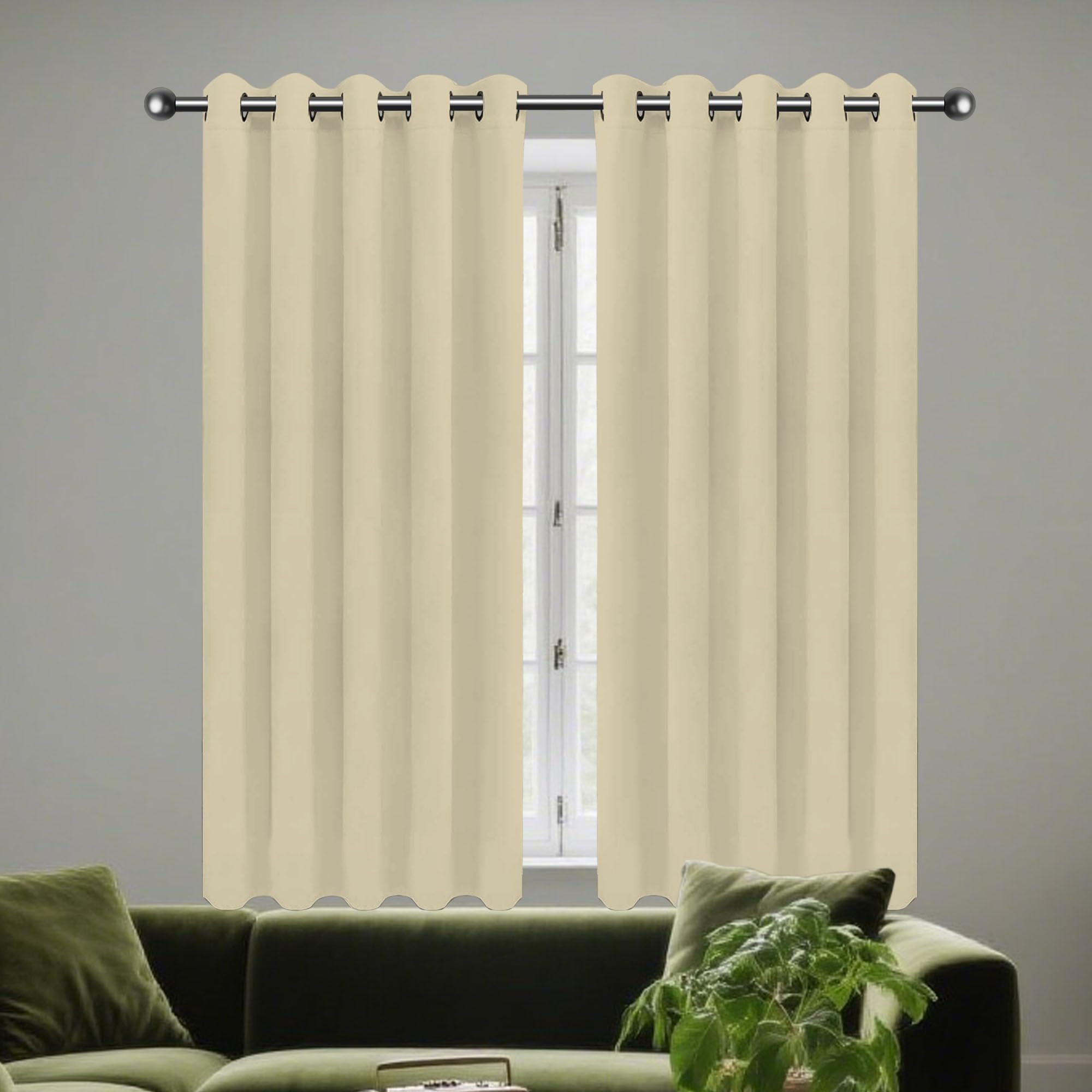 Rideau isolant doux et esthétique lin crème 150 x 175 haut de gamme