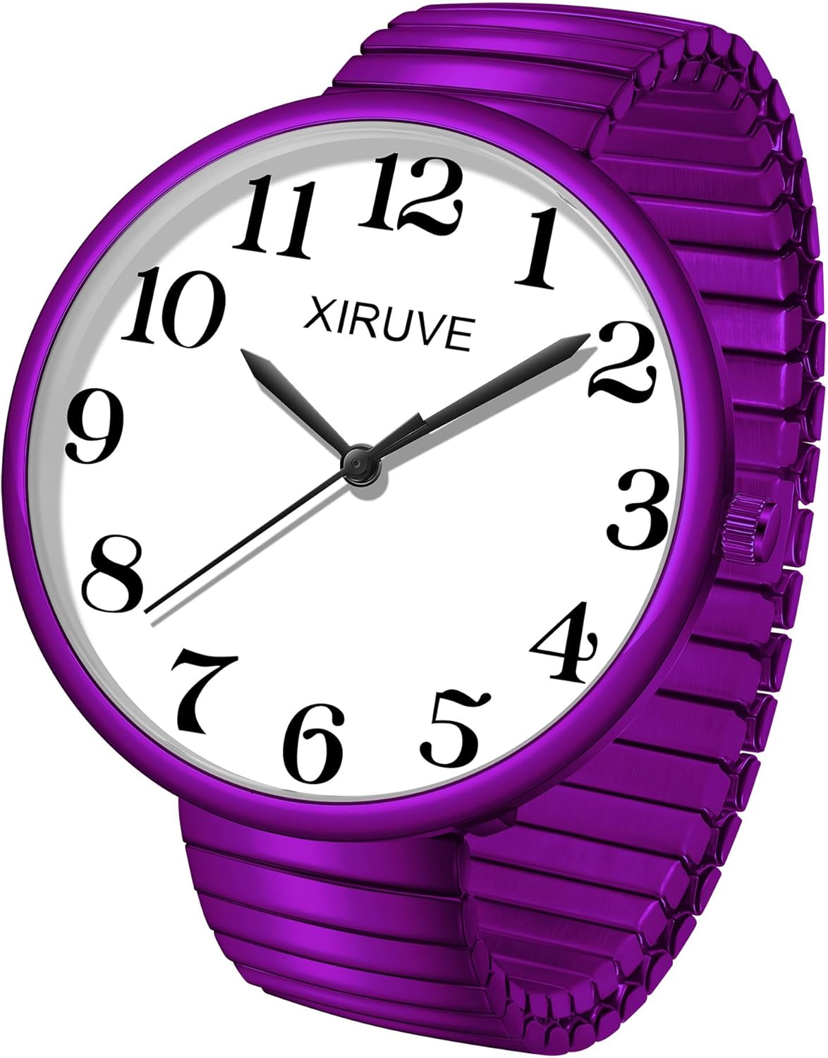 Super Large Face Easy to Read Dial Stainless Steel Stretch Band Women's Men's Bracelet Watch