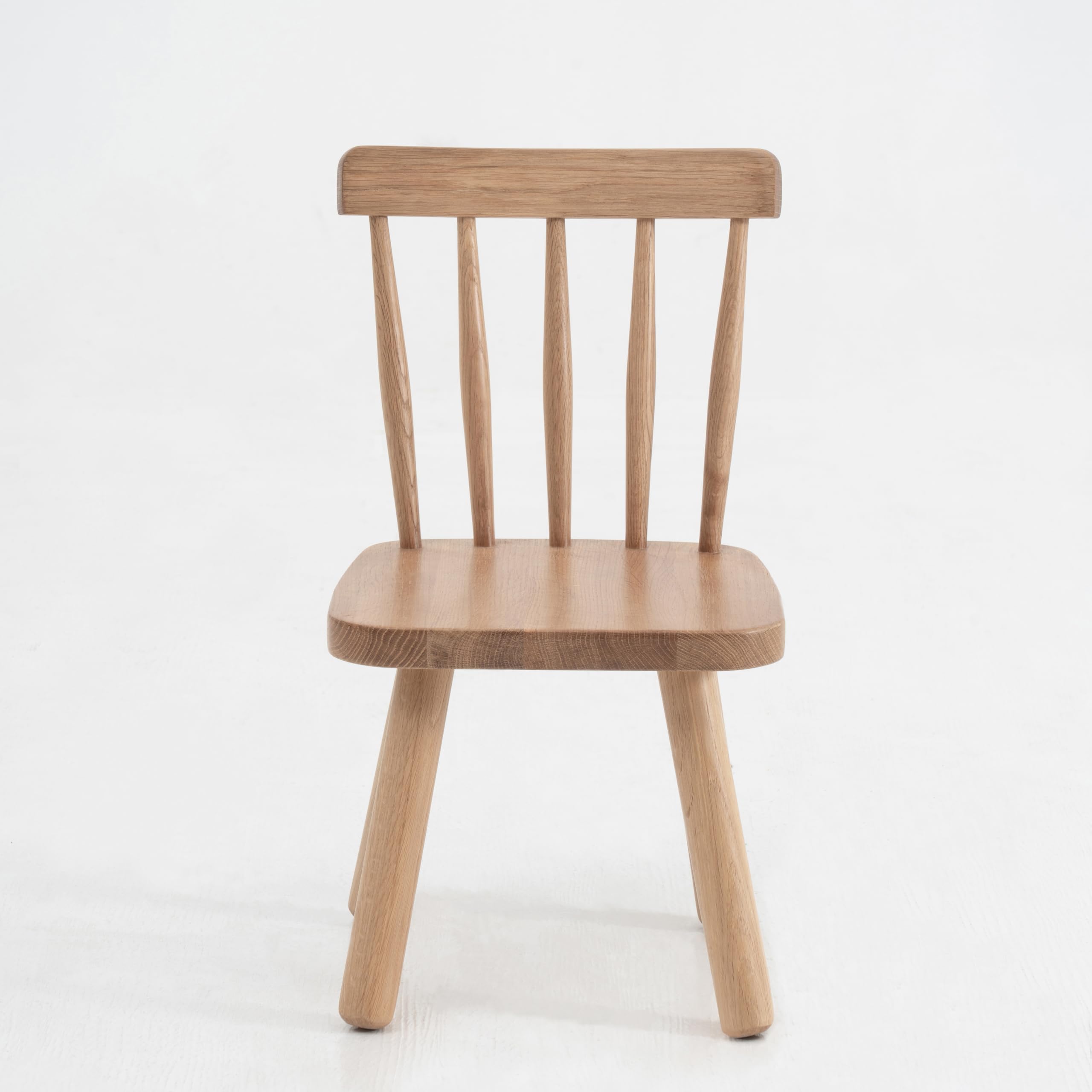 Kinderstuhl aus massiven Eiche, Stuhl für Kinder ohne scharfe Kante, Für Jungen und Mädchen, Kinderzimmer Stuhl, Abmessungen 31 x 51.5 x 28.5 cm (B x H x L), Natur, Hocker mit Rückenlehne
