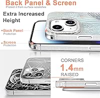 Vista 506 de I-MGAE-IN-AR - Funda diseñada para iPhone 12 y 12 Pro, diseño de mariposa plateada brillante, funda protectora de poliuretano termoplástico, suave