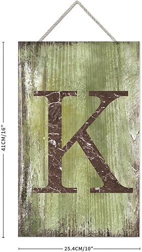 Vista 162 de Letrero colgante de madera con letra J, letrero de madera para decoración del hogar, 26 letras del alfabeto de metal, placa de madera, decoración