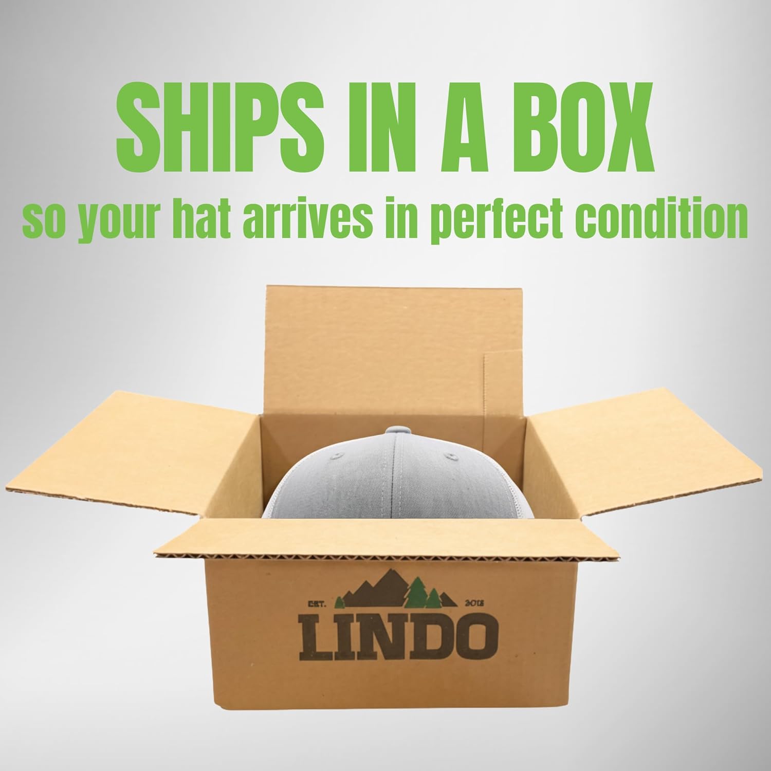 LINDO Trucker Hat [ Palm Tree Design ] for Men and Women: Mid Profile Cap with Breathable Mesh Back and Adjustable Snap